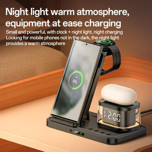 Yesido DS23 5-in-1 Multifunction Watch Wireless Fast Charging Station for Samsung Phones, Watches and Earphones